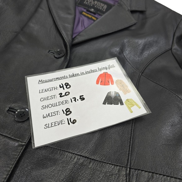 Wilsons Leather Pelle Studio Black Trench Coat Belted Thinsulate Liner M - Picture 16 of 16